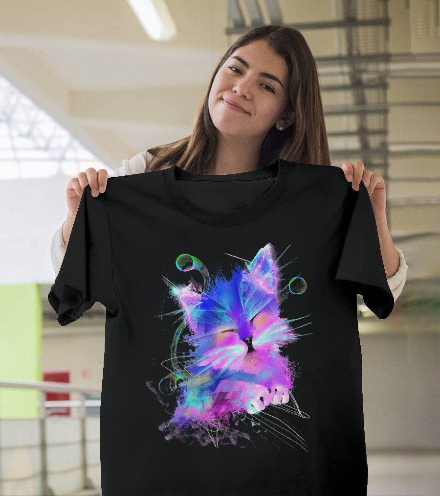 Cute Colorful Rainbow Cat Kitten Fantasy T-Shirt