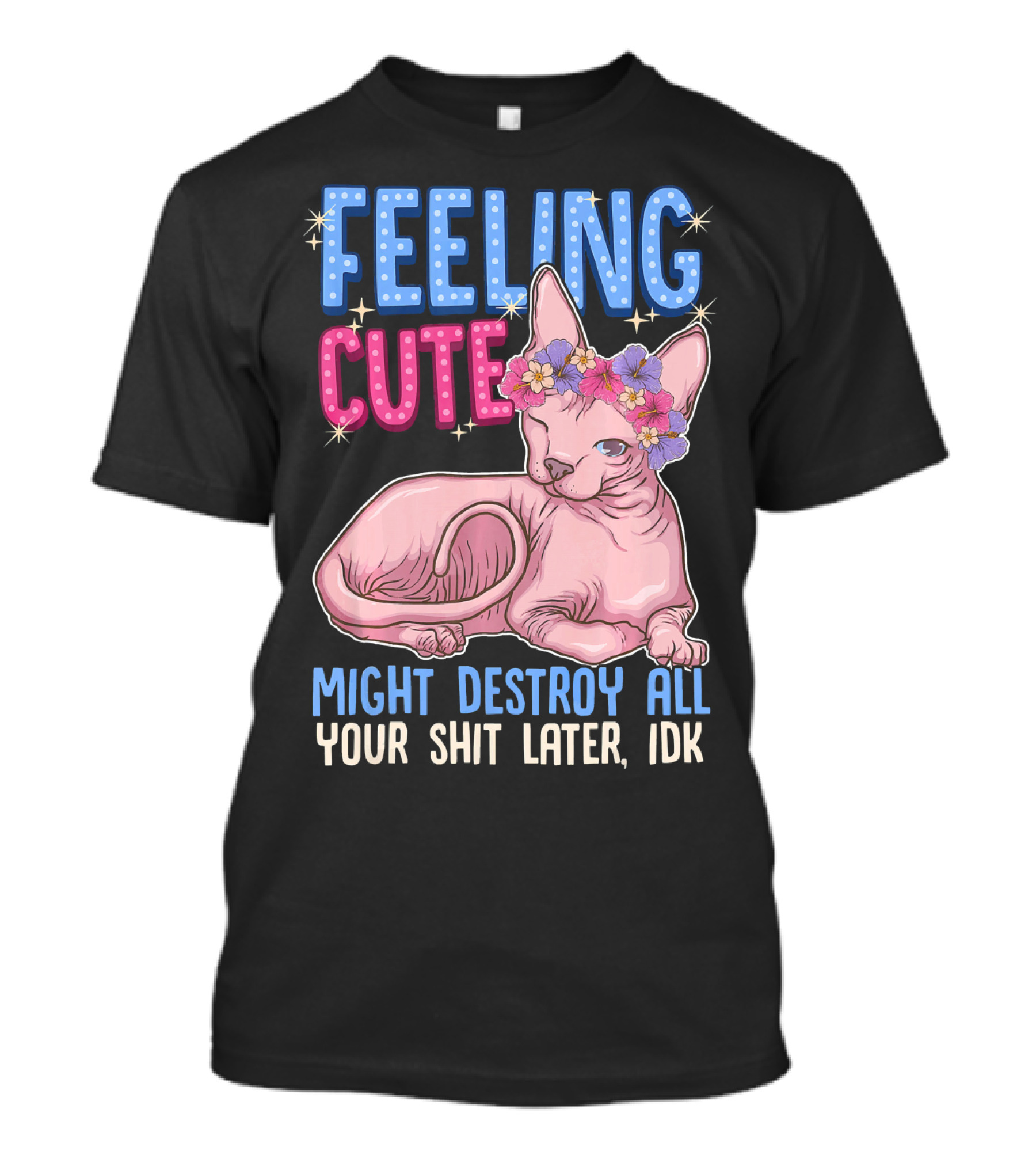 Feeling Cute Sphynx Kitten Might Destroy All Your Shit Later IDK T-Shirt