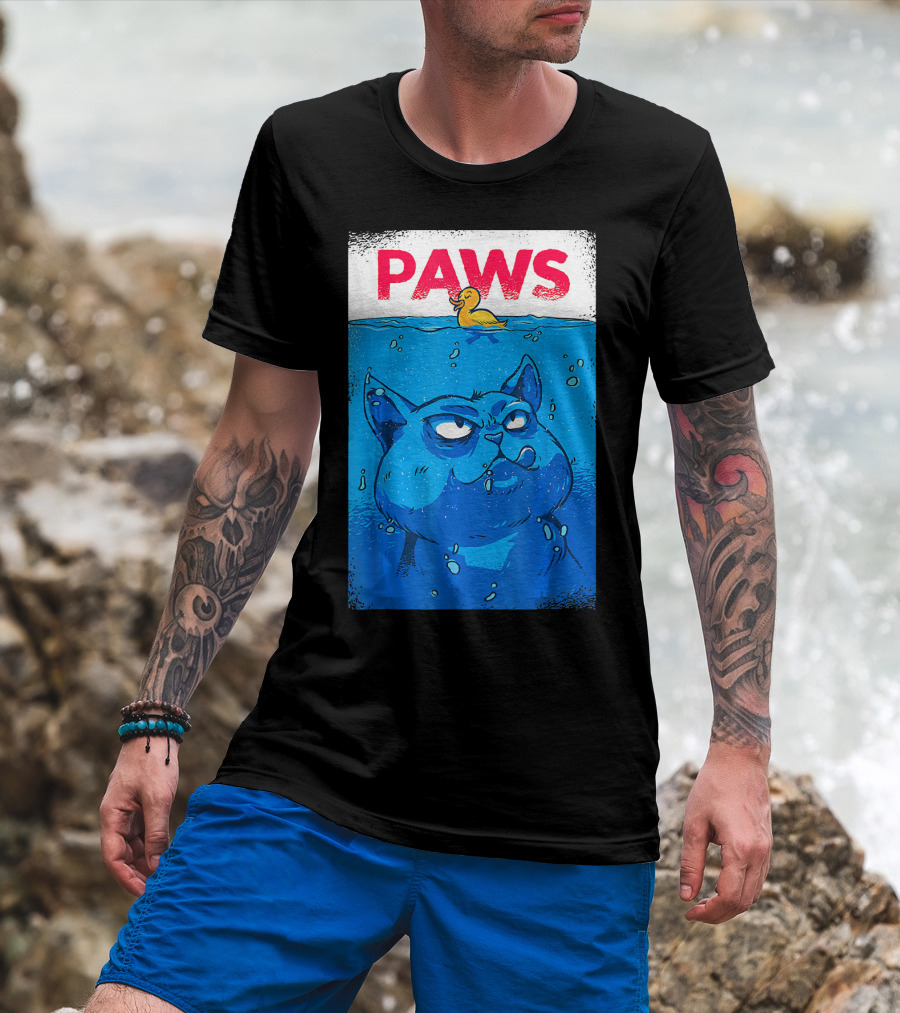 PAWS Funny Cat And Duck T-Shirt