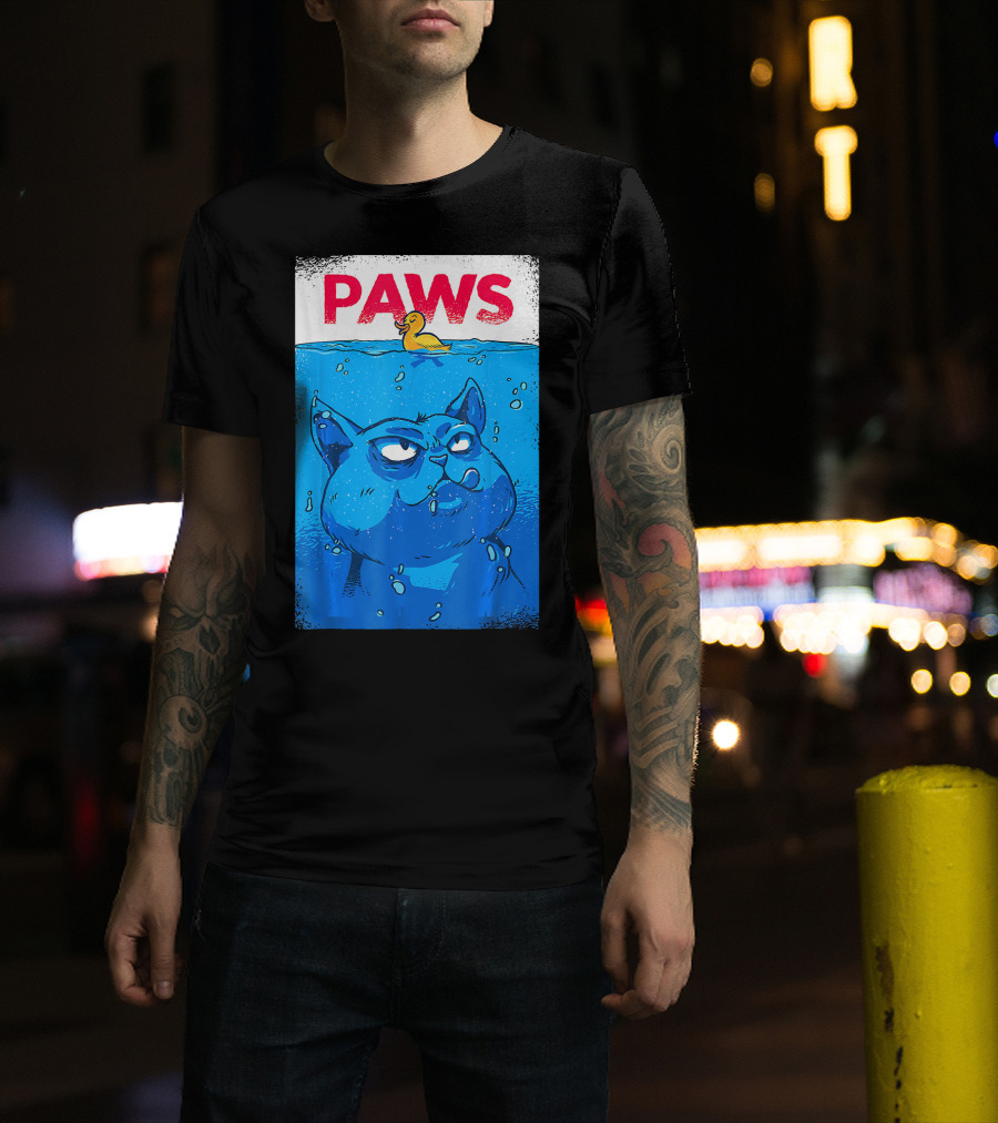 PAWS Funny Cat And Duck T-Shirt