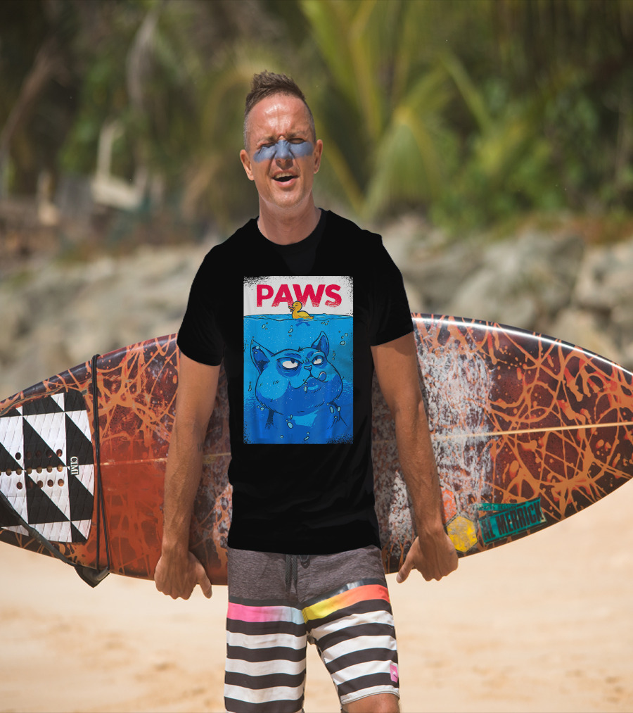 PAWS Funny Cat And Duck T-Shirt