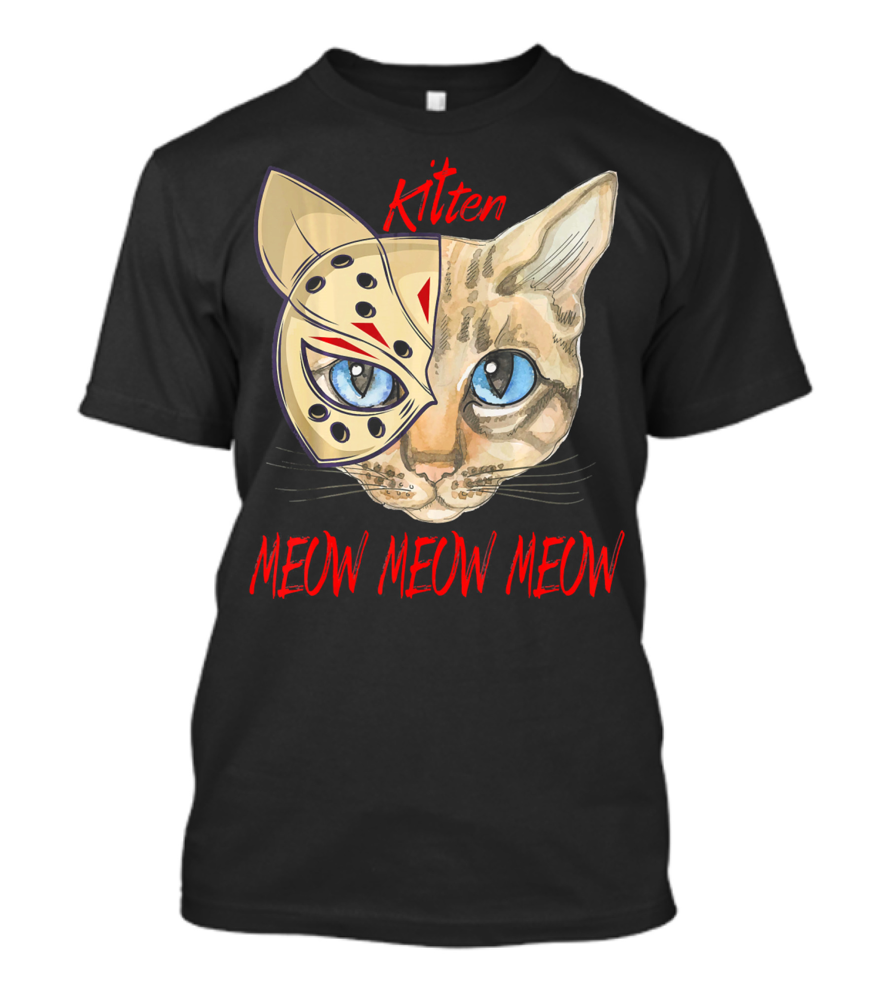 Kitten Meow Meow Meow Hockey Mask Lovers T-Shirt
