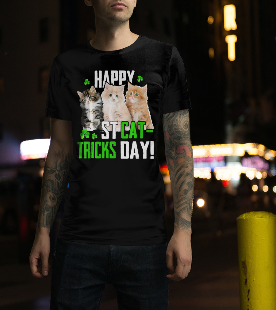 Happy St Cat-Tricks Day Kitty Kitten Lover T-Shirt