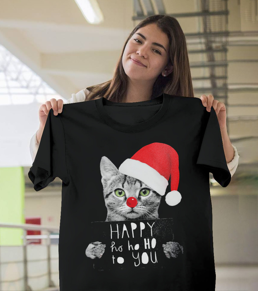 Happy Ho Ho Ho to You Christmas Cat Kitten T-Shirt