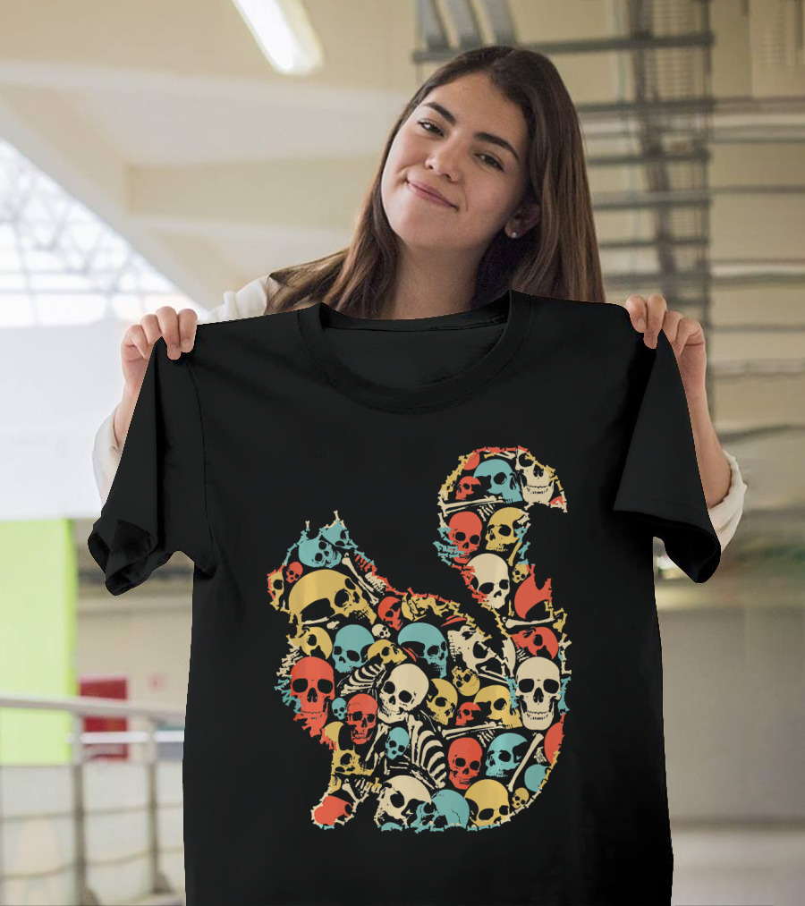 Skeleton Skull Cat Vintage Retro Style MAIN T-Shirt