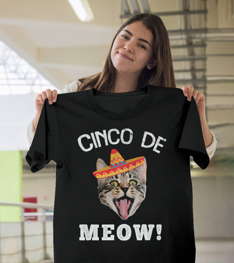 Cinco De Meow Sombrero Cat Purrito Kitten T-Shirt