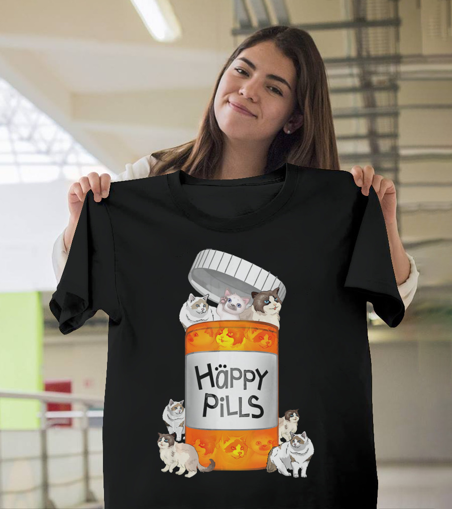 Happy Pills Ragdoll Cat T-Shirt