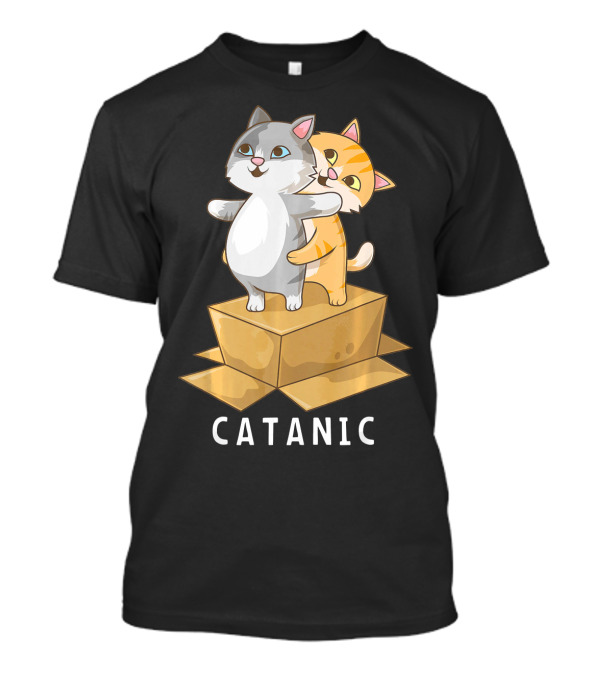 CATANIC Funny Cat Kitten Lover Parody Box Scene T-Shirt
