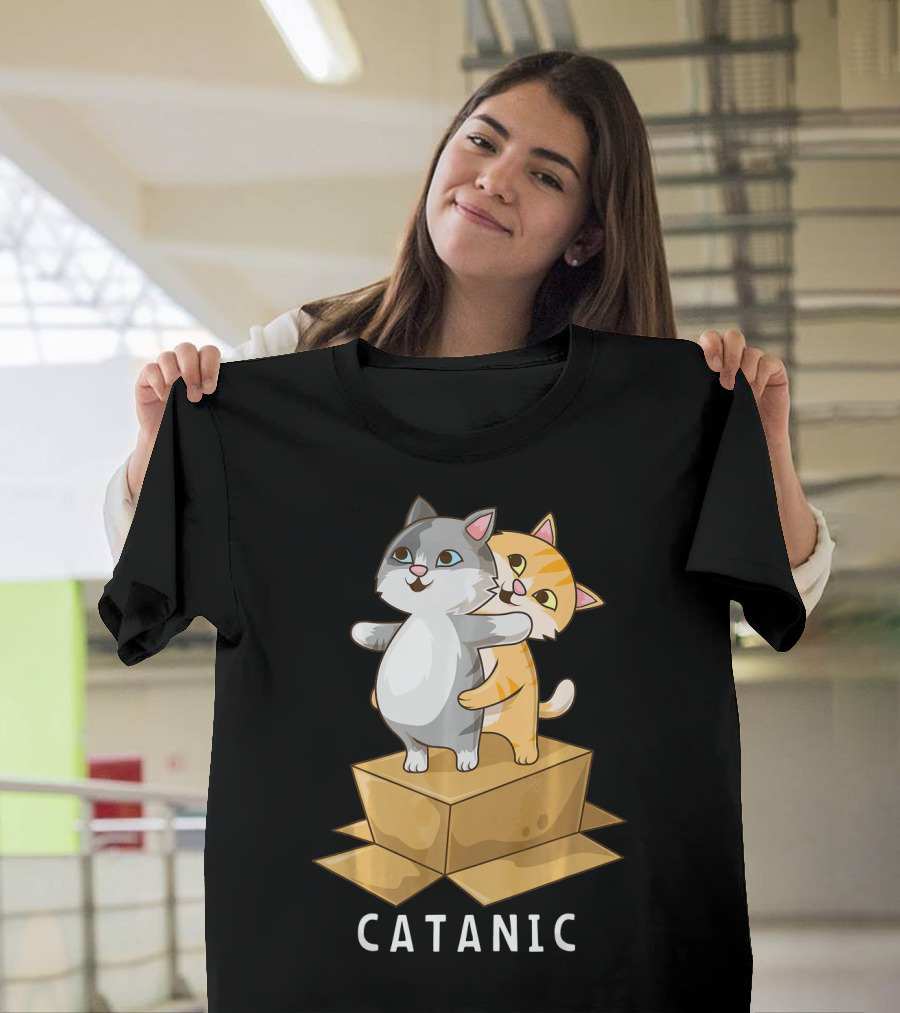 CATANIC Funny Cat Kitten Lover Parody Box Scene T-Shirt