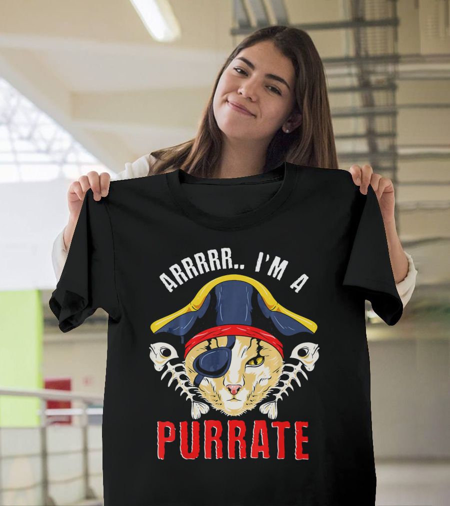 ARRRRR I'm a Purrate Cat Pirate Purrate Funny Kitty T-Shirt