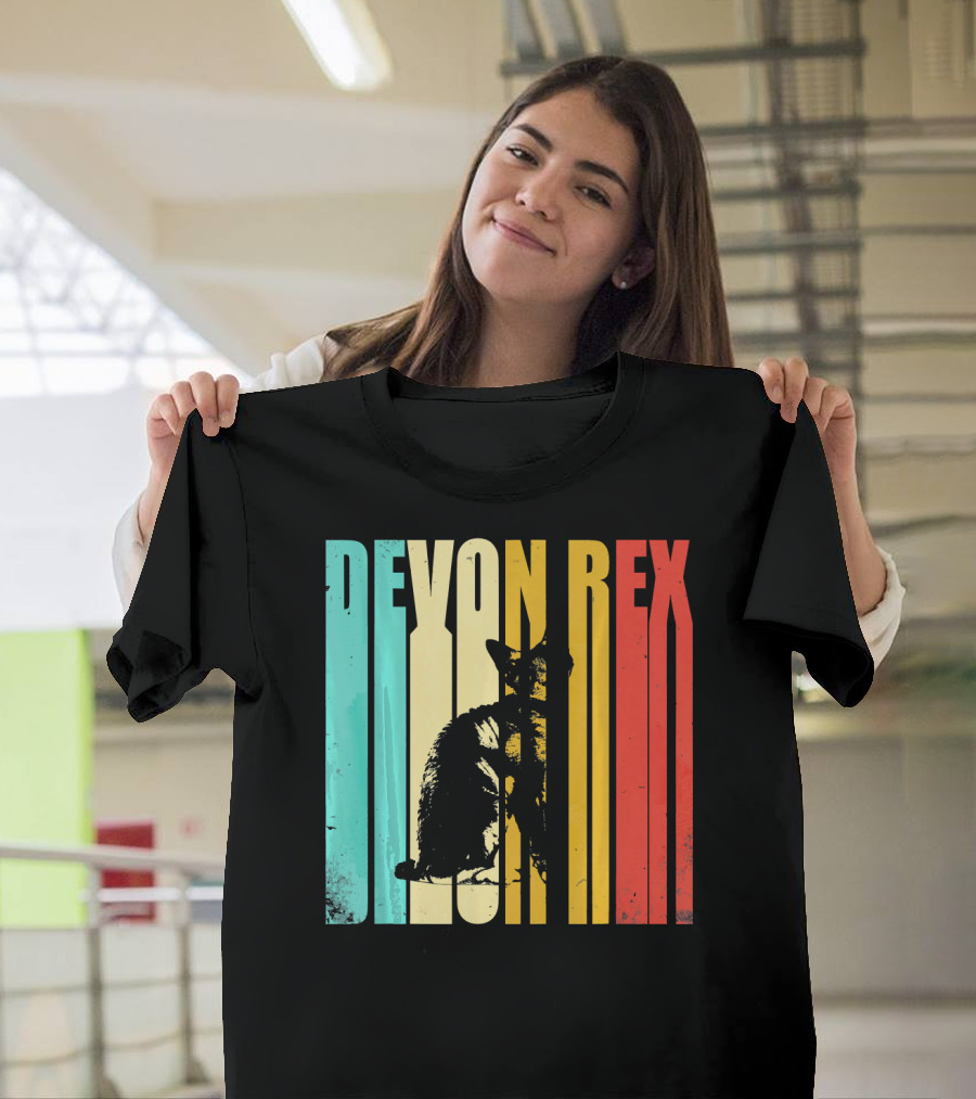 Devon Rex Vintage Retro Style Cat T-Shirt