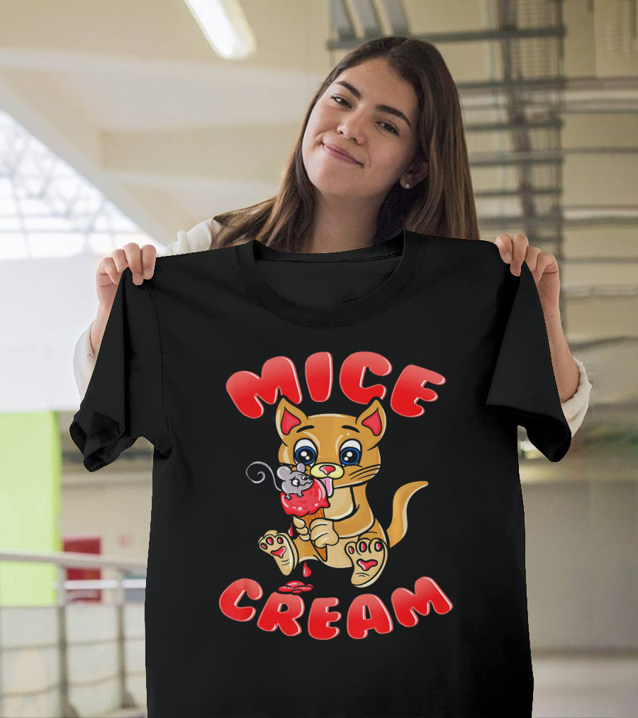 Cat Lover Mice Cream Cute Kitten Mouse Ice Cream Treat T-Shirt