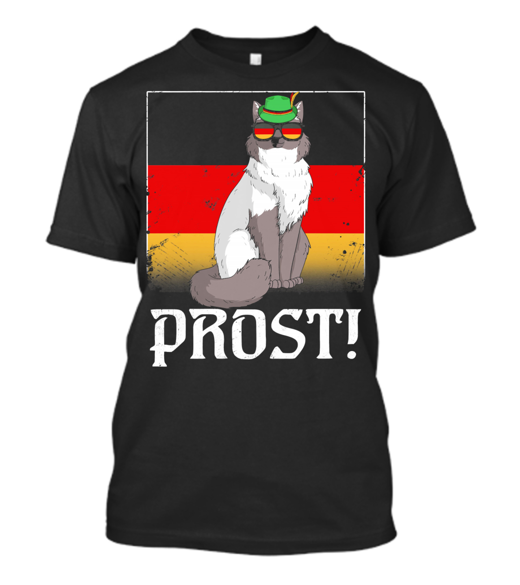 Himalayan Cat Prost Oktoberfest Germany Beer Hat Glasses T-Shirt