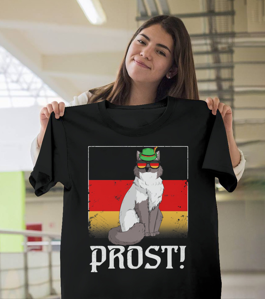 Himalayan Cat Prost Oktoberfest Germany Beer Hat Glasses T-Shirt