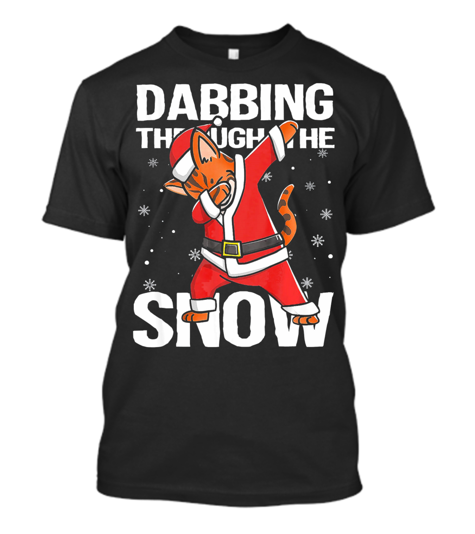 Dabbing Through The Snow Bengal Cat Santa Claus T-Shirt