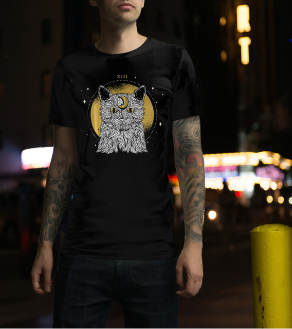 XIII Moon Universe Cosmic Cat Lover Kitten T-Shirt