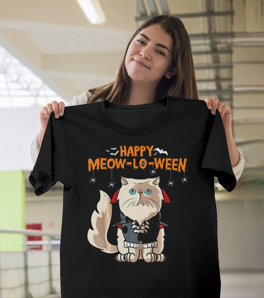 Happy Meow-Lo-Ween Persian Vampire Costume Dog Halloween Me T-Shirt