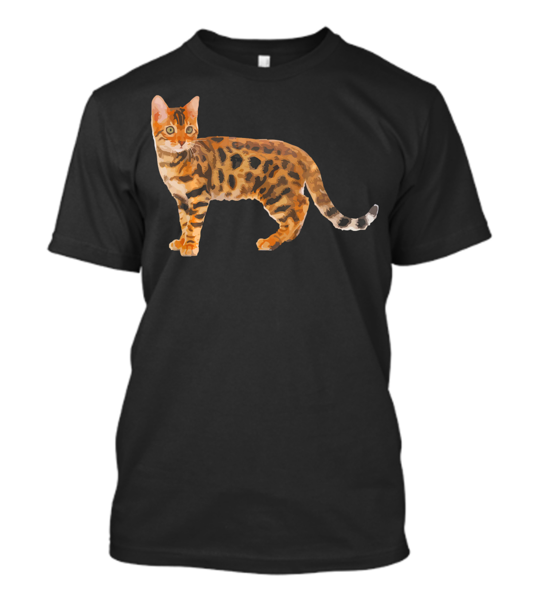 Bengal Cat Black Shirt Brown And Black Bengal Cat T-Shirt