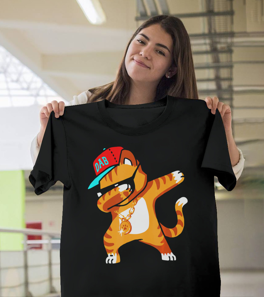 Funny Paws Kitten Meow Cool Dabbing Kitty Cat Dab Cap T-Shirt