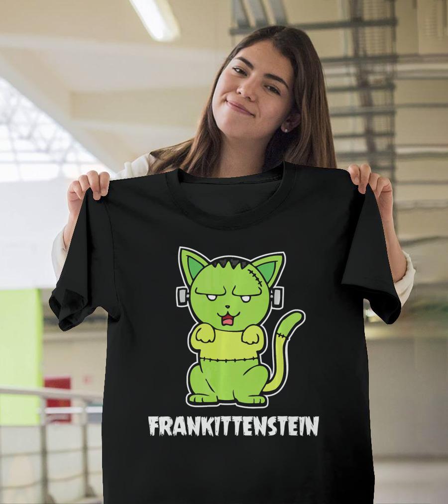 Frankittenstein Halloween Monster Cat Costume T-Shirt