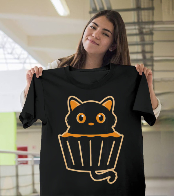 Cute Halloween Black Cat In A Pie T-Shirt