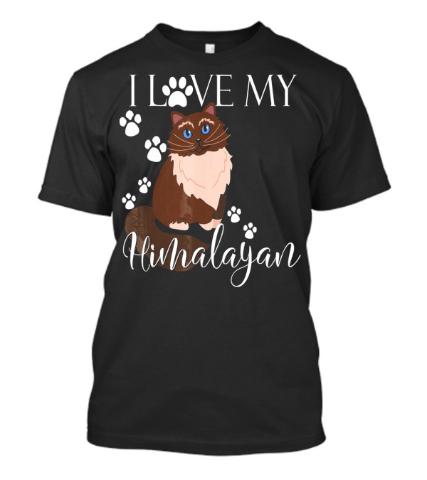 I Love My Himalayan Cat With Paw Print Accents T-Shirt