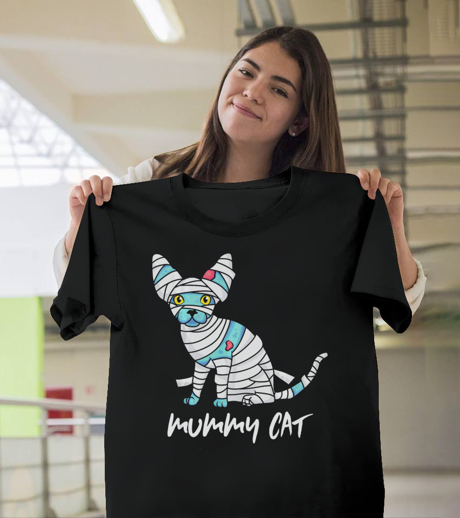 Mummy Cat Mom Halloween Kitten Fashion T-Shirt