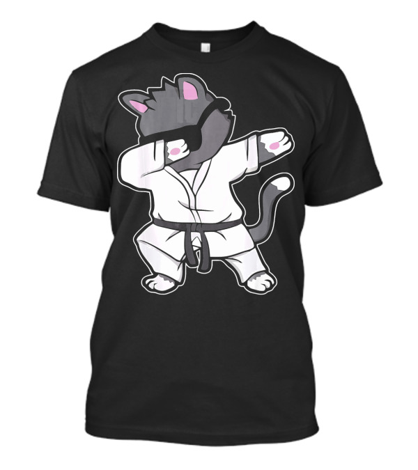 Karate Kitten Dabbing Cat Funny Love T-Shirt
