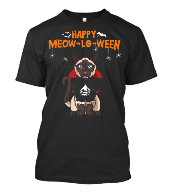 Happy Meow-loween Siamese Vampire Costume Dog Halloween Me T-Shirt