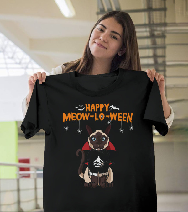 Happy Meow-loween Siamese Vampire Costume Dog Halloween Me T-Shirt