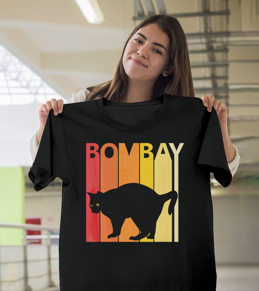 Retro Bombay Cat Breed Owner Vintage Sunset T-Shirt
