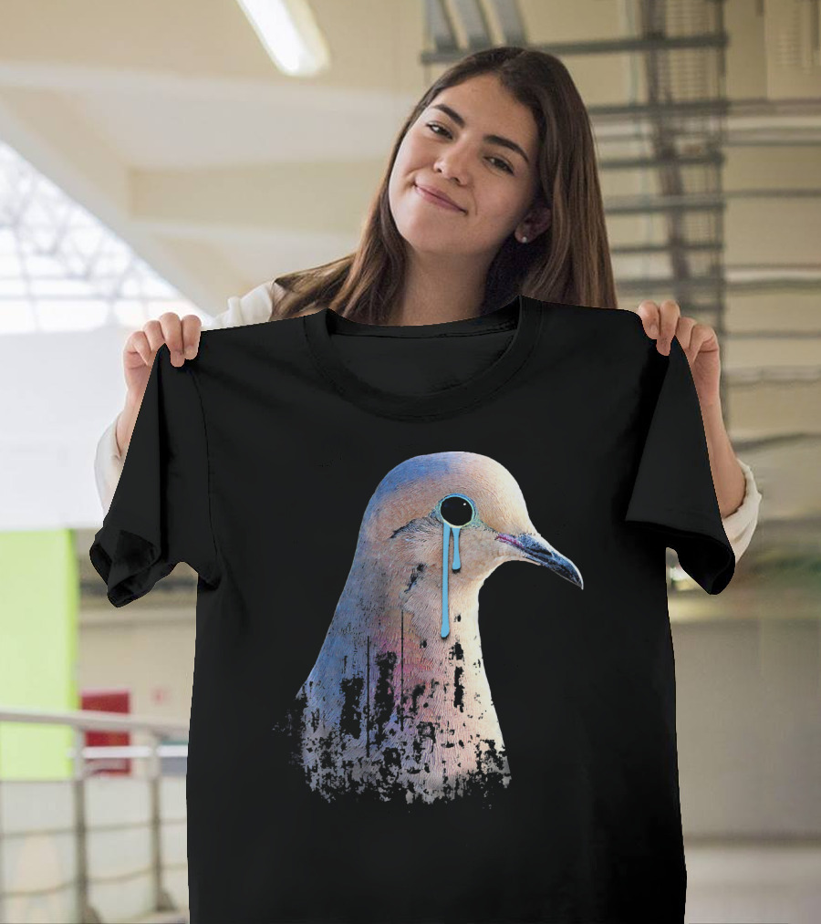 Doves Cry Pigeon Bird Lover Teardrop T-Shirt
