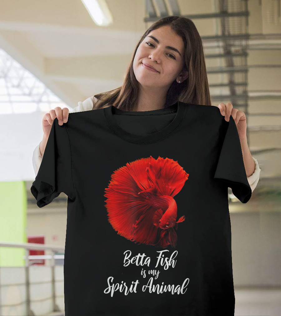 Betta Fish is My Spirit Animal with Red Betta Fish T-Shirt