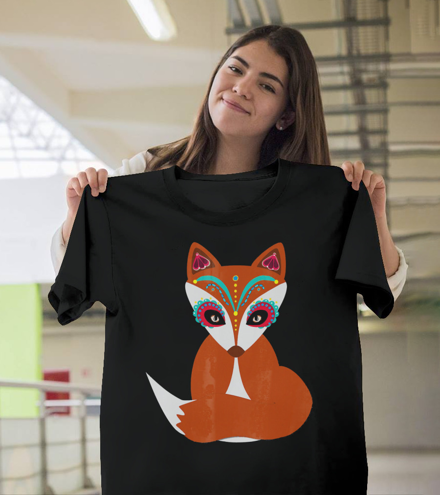 Autumn Sugar Skull Fox T-Shirt