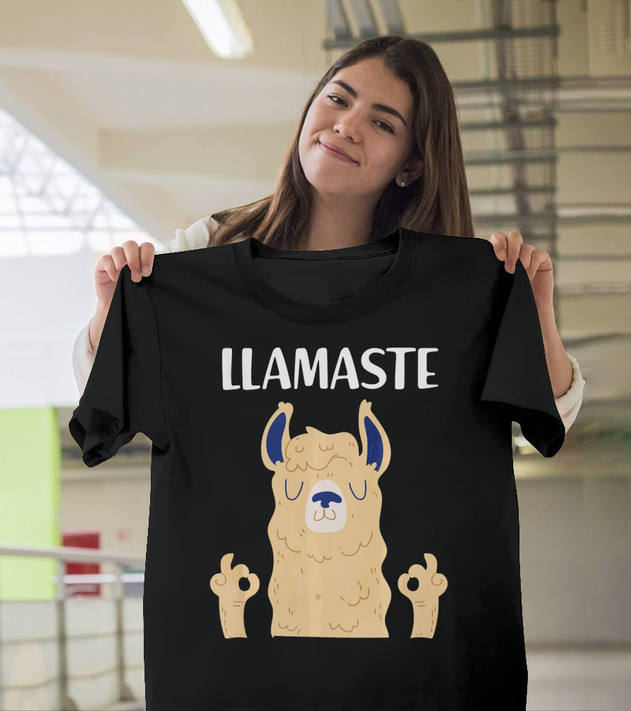 LLAMASTE Cool Funny Yoga Namaste Llama Lama Alpac T-Shirt