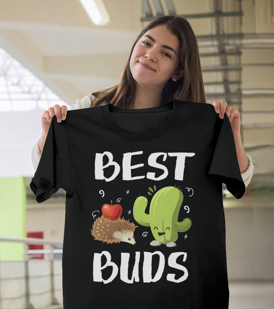 Best Buds Funny Hedgehog Cactus Friendship T-Shirt