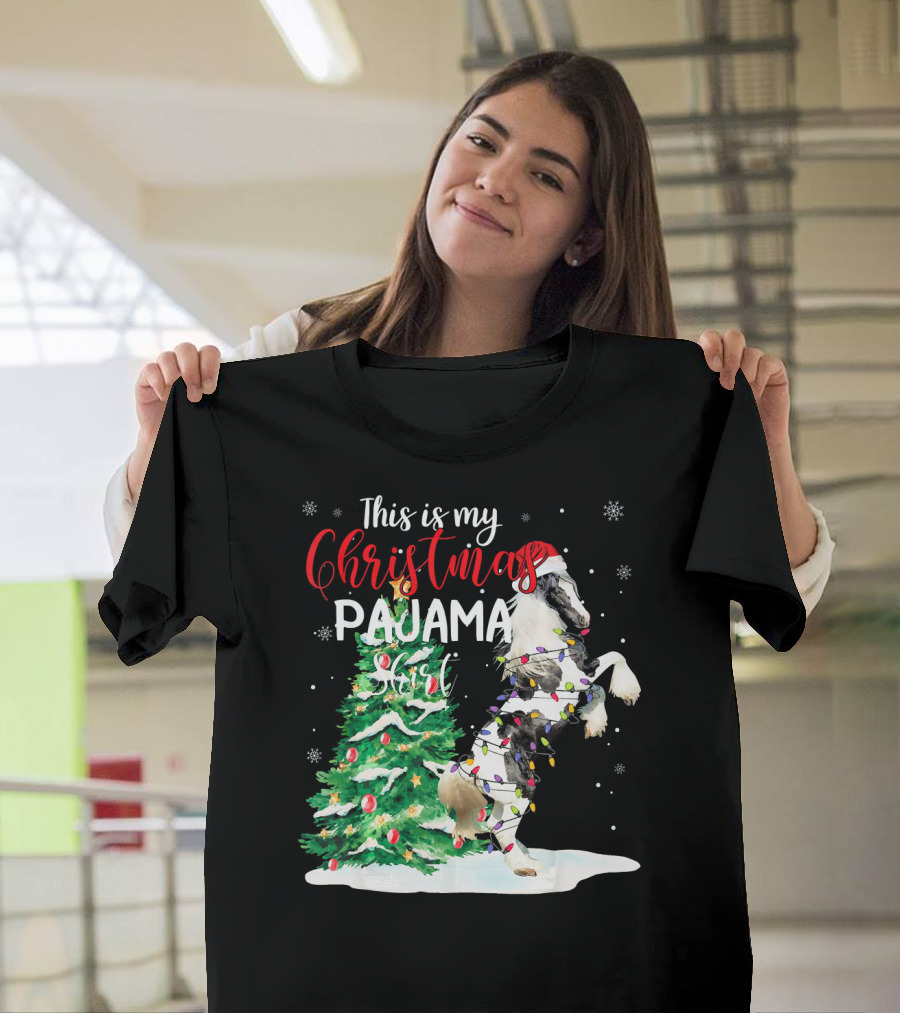 This Is My Christmas Pajama Shirt Gypsy Horse Holiday Lights T-Shirt