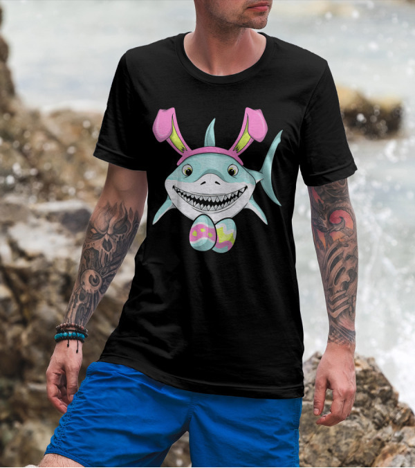 Easter Bunny Shark With Eggs T-Shirt