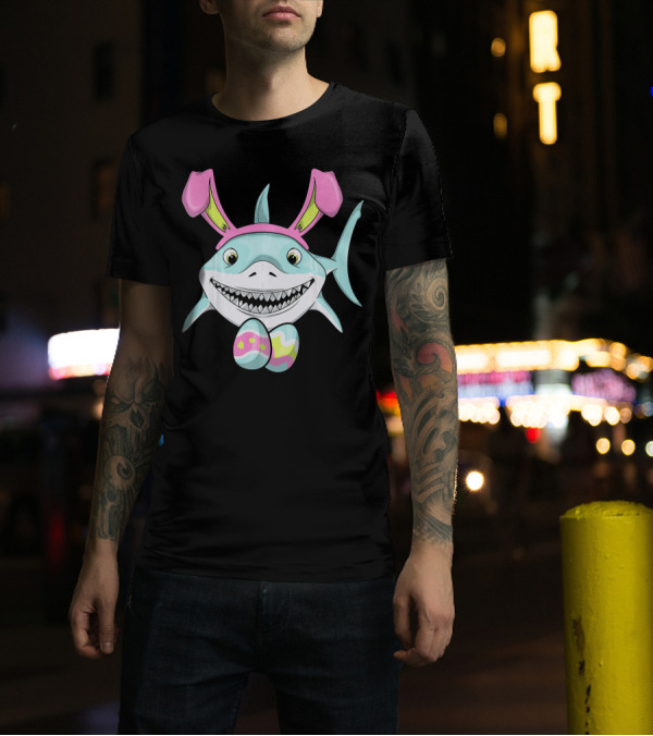 Easter Bunny Shark With Eggs T-Shirt