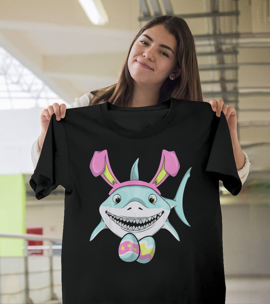 Easter Bunny Shark with Eggs T-Shirt