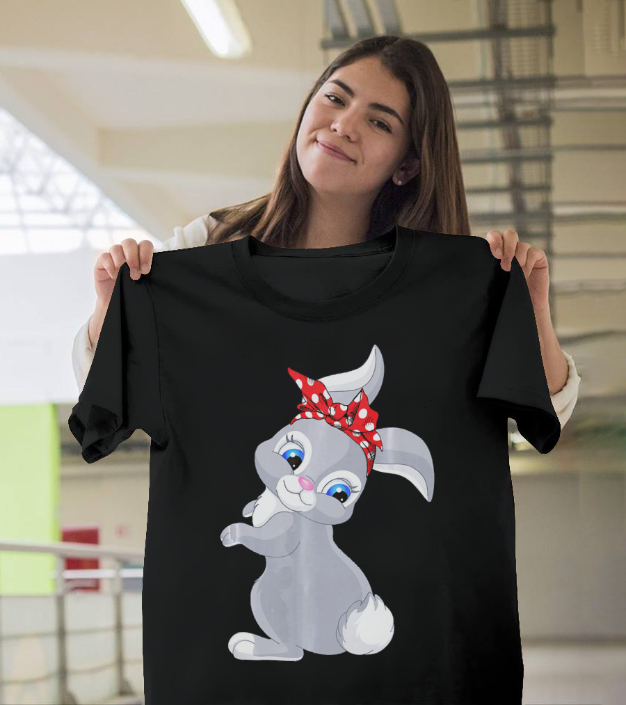 Funny Bunny Mom with Red Bandana Mothers T-Shirt