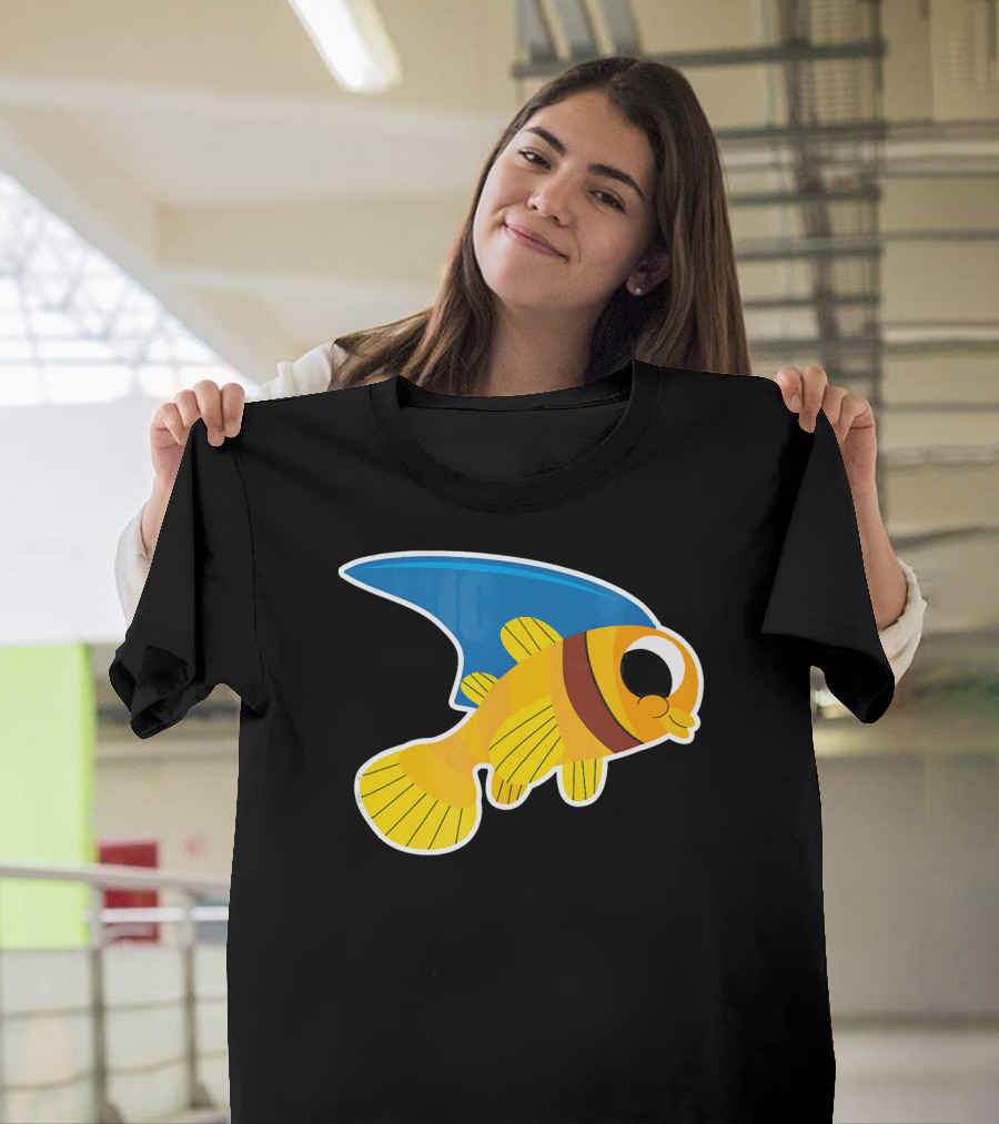 Goldfish Wearing Shark Fin Humorous Pet T-Shirt