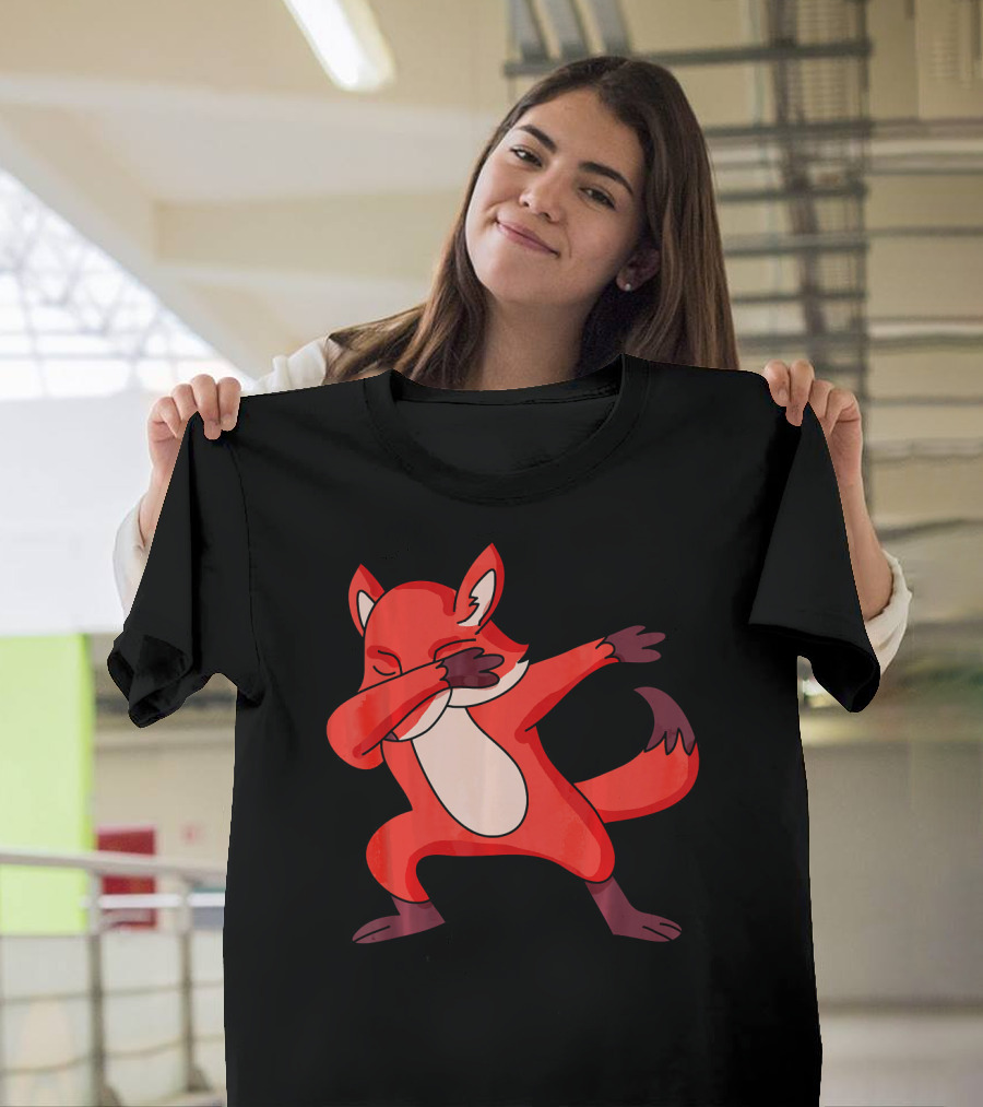 Funny Fox Humorous Dabbing Animal T-Shirt