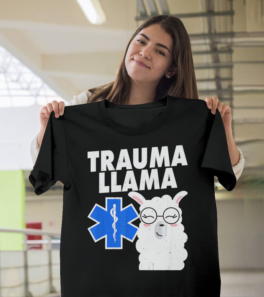 Trauma Llama EMT EMS Star of Life T-Shirt