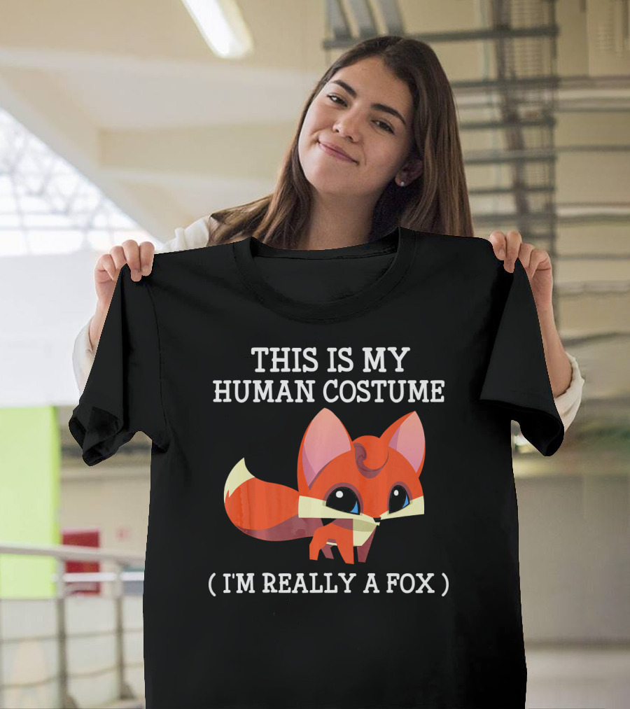 This Is My Human Costume I'm Really A Fox Cute Boy Halloween T-Shirt