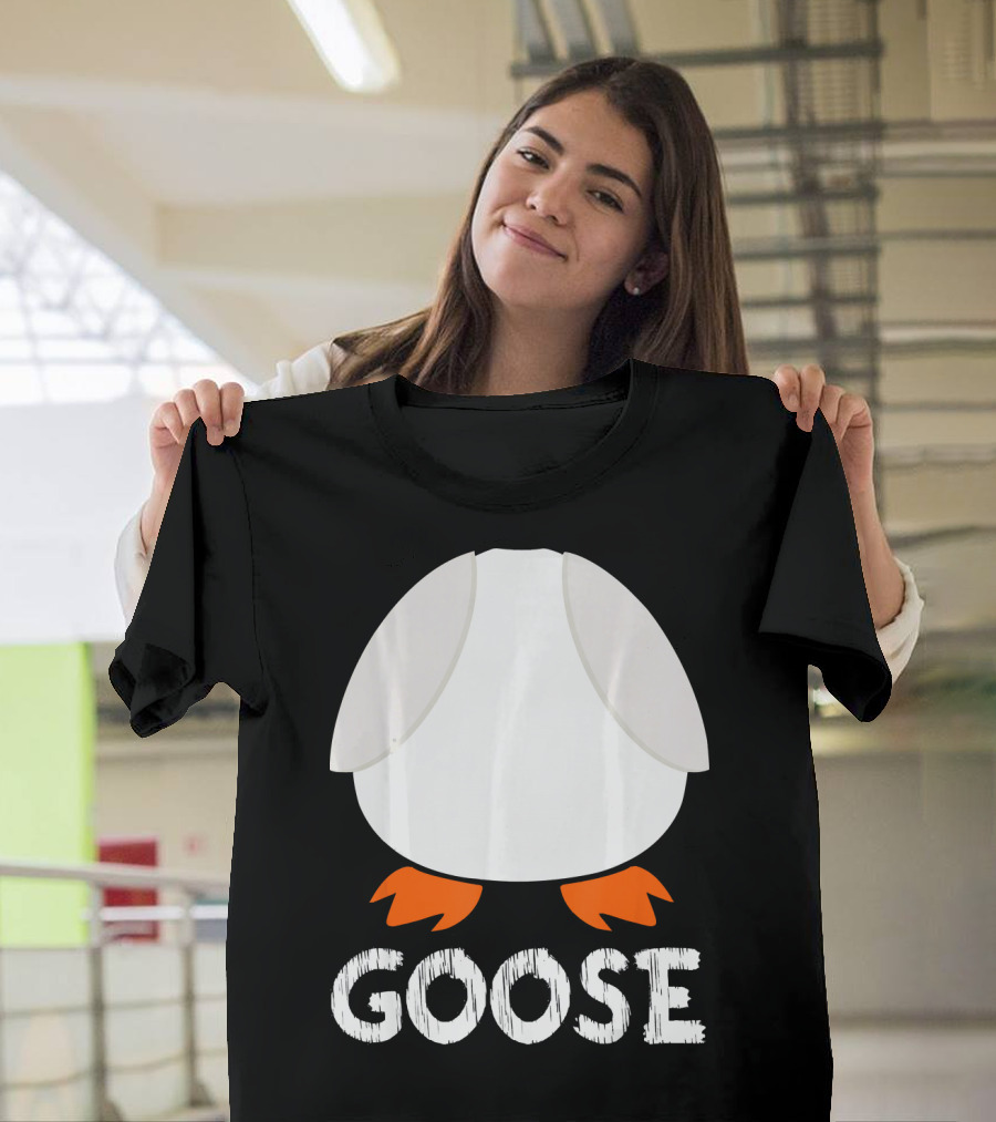 Goose Duck White Silhouette with Orange Feet T-Shirt
