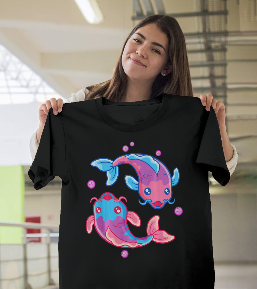 Japanese Colorful Kawaii Lucky Koi Fish T-Shirt