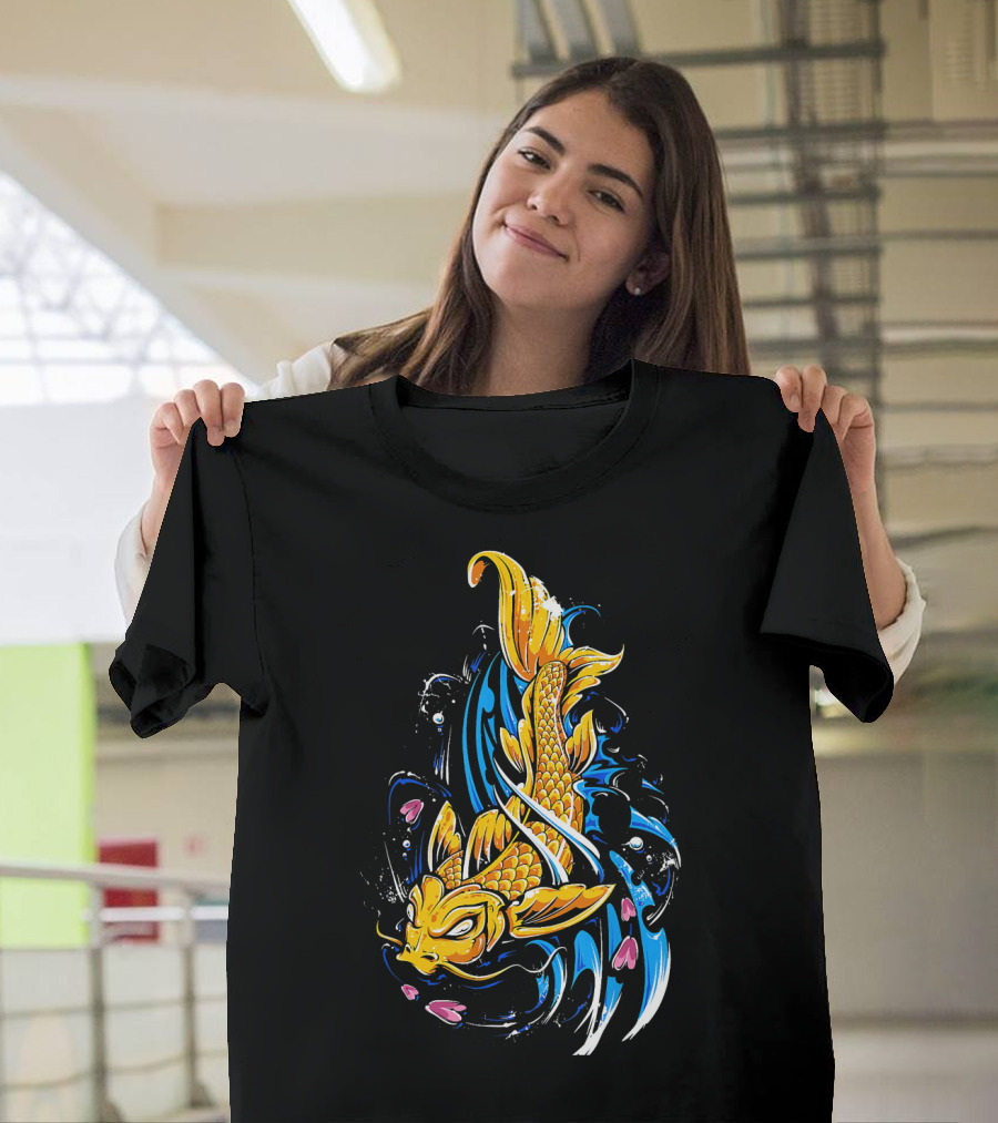 Koi Fish Japanese Ukiyoe Asian Fish T-Shirt