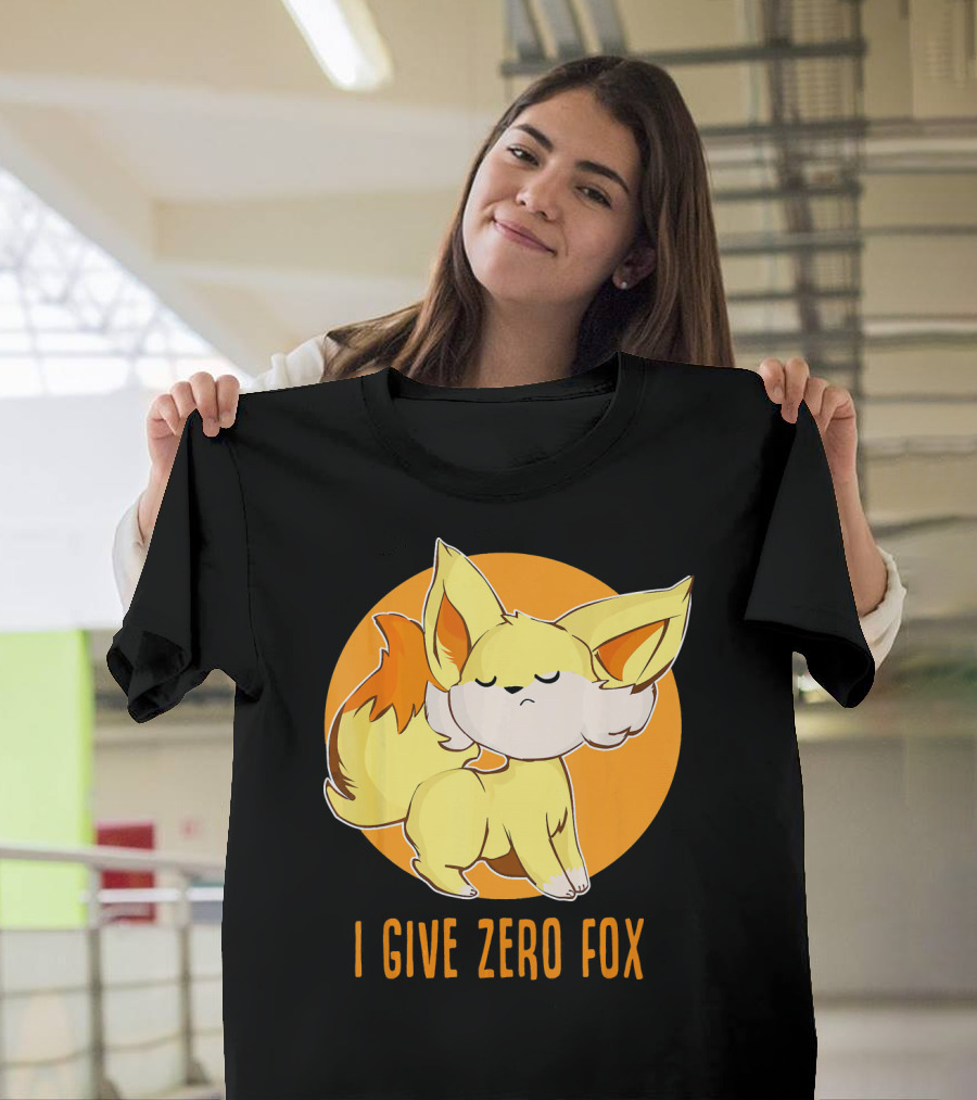 I Give Zero Fox Cute Yellow Cartoon Fox T-Shirt