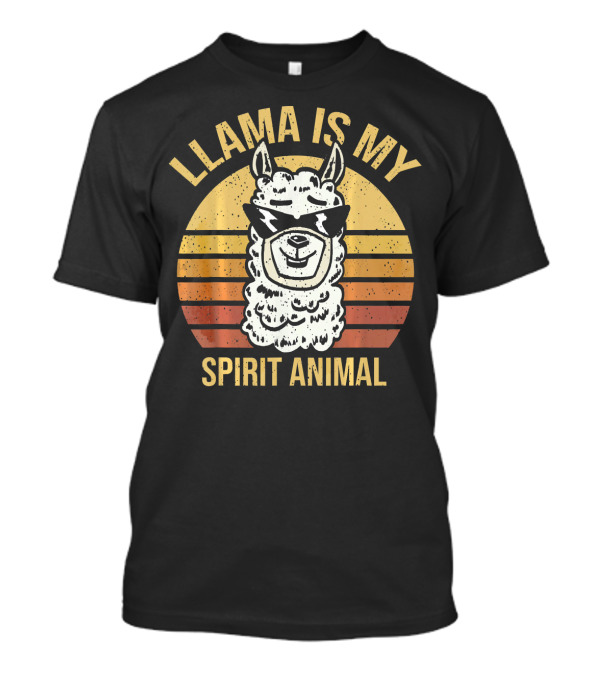Llama Is My Spirit Animal Retro Style Alpaca T-Shirt
